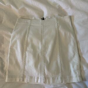 Free People White Denim Style Mini Skirt